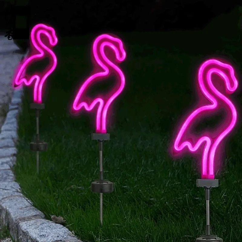 

LED Solar LED Neon Flamingo Lawn Lamp Solar Garden Stake Lights Outdoor Pathway Light for Lawn Patio Yard Walkway Decor