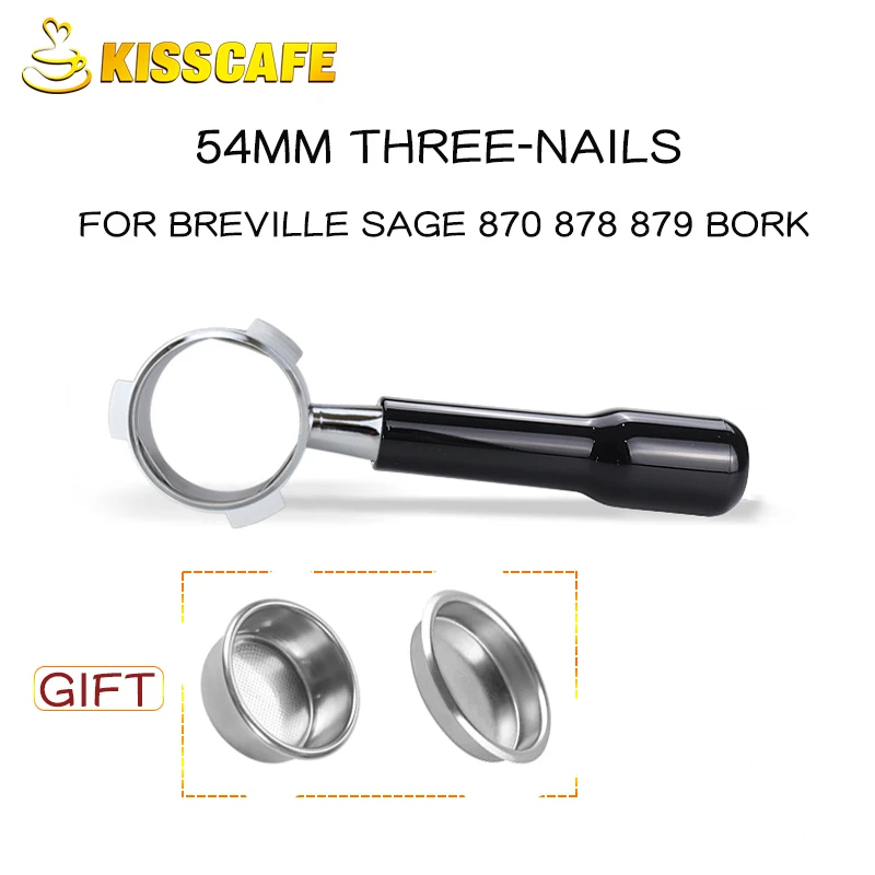 54MM Coffee Bottomless Portafilter Replacement Filter Basket 3 Ear For Sage Breville 870 878 880 Espresso Accessory Barista Tool
54MM Coffee Bottomless Portafilter Replacement Filter Basket 3 Ear For Sage Breville 870 878 880 Espresso Accessory Barista Tool