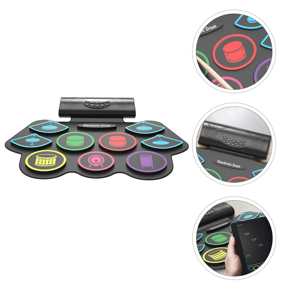Electronic Drum Kit Musical Instrument Drum Portable Rechargeable Drum Kit Roll- Practice Drum Set Child Electronic Drum
Electronic Drum Kit Musical Instrument Drum Portable Rechargeable Drum Kit Roll- Practice Drum Set Child Electronic Drum