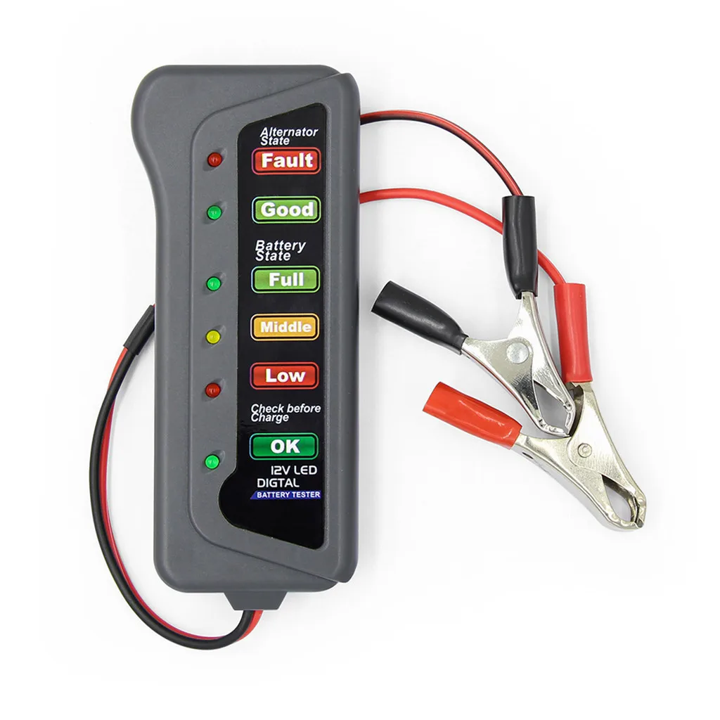 Battery Tester Tool Diagnostic Car Display Lights Alternator 6 Digital 12V LED Car Scanner
Battery Tester Tool Diagnostic Car Display Lights Alternator 6 Digital 12V LED Car Scanner