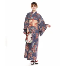 Japanese kimono womens fall and winter thickening hot gold printing small grain formal not easy to fold non-iron improved