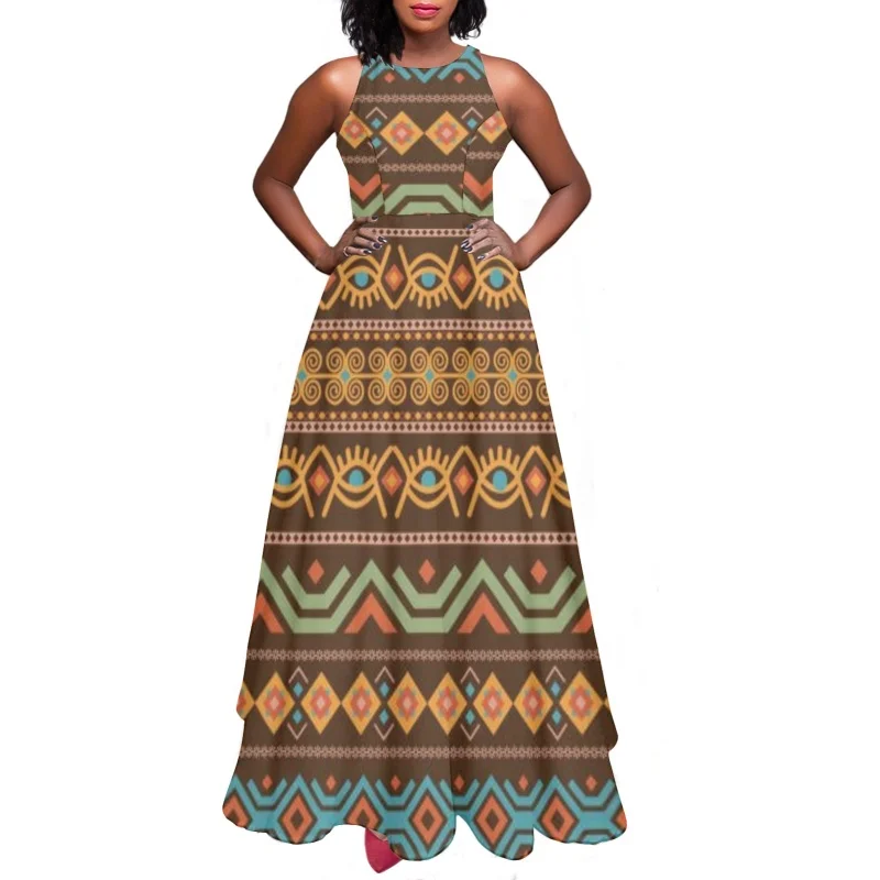 Elegant Slip Long Dresses for Female Tribal Pattern Women Camis Dress Pocket Clothing Summer Beachwear Ladies Vestidos de Mujer
Elegant Slip Long Dresses for Female Tribal Pattern Women Camis Dress Pocket Clothing Summer Beachwear Ladies Vestidos de Mujer