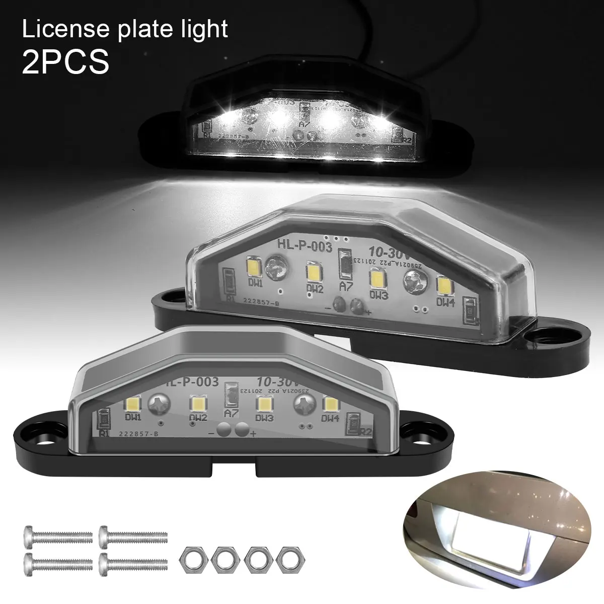 Светильник шт., многоразовые светодиодные лампы для номерного знака, класс защиты IP65
Светильник шт., многоразовые светодиодные лампы для номерного знака, класс защиты IP65