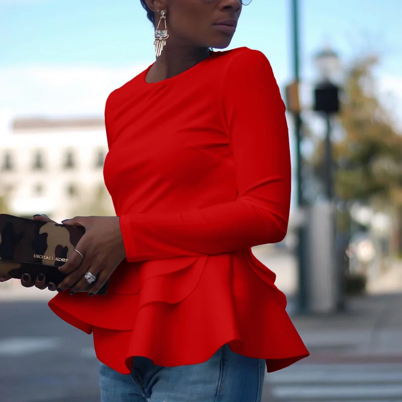 White Ruffle Hem T-shirt Autumn Winter Long Sleeve Women Tops Blouses Office Lady Elegant Black Red Casual Peplum Tops Female
White Ruffle Hem T-shirt Autumn Winter Long Sleeve Women Tops Blouses Office Lady Elegant Black Red Casual Peplum Tops Female