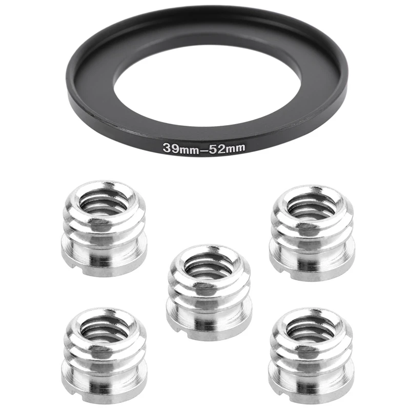 1X Camera 39Mm To 52Mm Metal Step Up Ring Adapter & 5X 1/4 Inch To 3/8 Inch Convert Screw Standard Adapter
1X Camera 39Mm To 52Mm Metal Step Up Ring Adapter & 5X 1/4 Inch To 3/8 Inch Convert Screw Standard Adapter