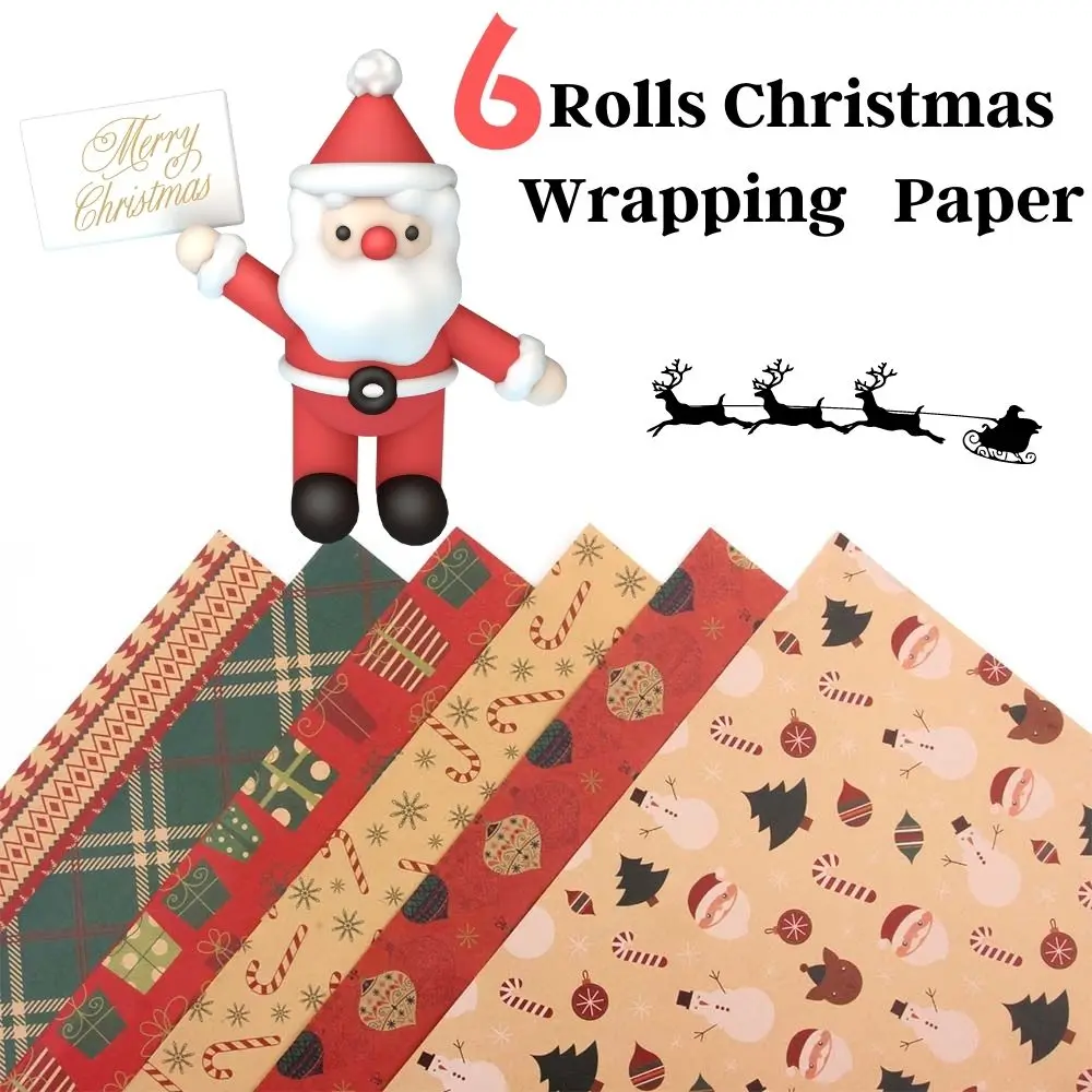 Christmas Wrapping paper - Brown Kraft Paper with Red and Green Pattern For -Christmas Elements Collection-6 Rolls
Christmas Wrapping paper - Brown Kraft Paper with Red and Green Pattern For -Christmas Elements Collection-6 Rolls