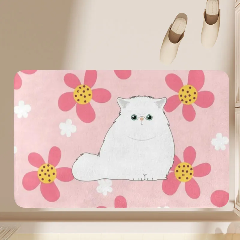 Cartoon Flower Cat Print Carpet Home Flannel Living Room Bedroom Floor Mat Bathroom Non Slip Floor Mat Decorative Door Mat
Cartoon Flower Cat Print Carpet Home Flannel Living Room Bedroom Floor Mat Bathroom Non Slip Floor Mat Decorative Door Mat