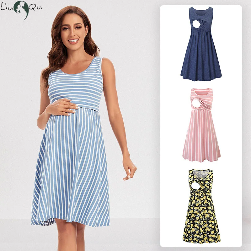 Nursing Dress Striped Baby Shower Breastfeeding Pregnancy Dress Elegant Sleeveless Premama Pregnant Dresses Vestido Robe Femme
Nursing Dress Striped Baby Shower Breastfeeding Pregnancy Dress Elegant Sleeveless Premama Pregnant Dresses Vestido Robe Femme