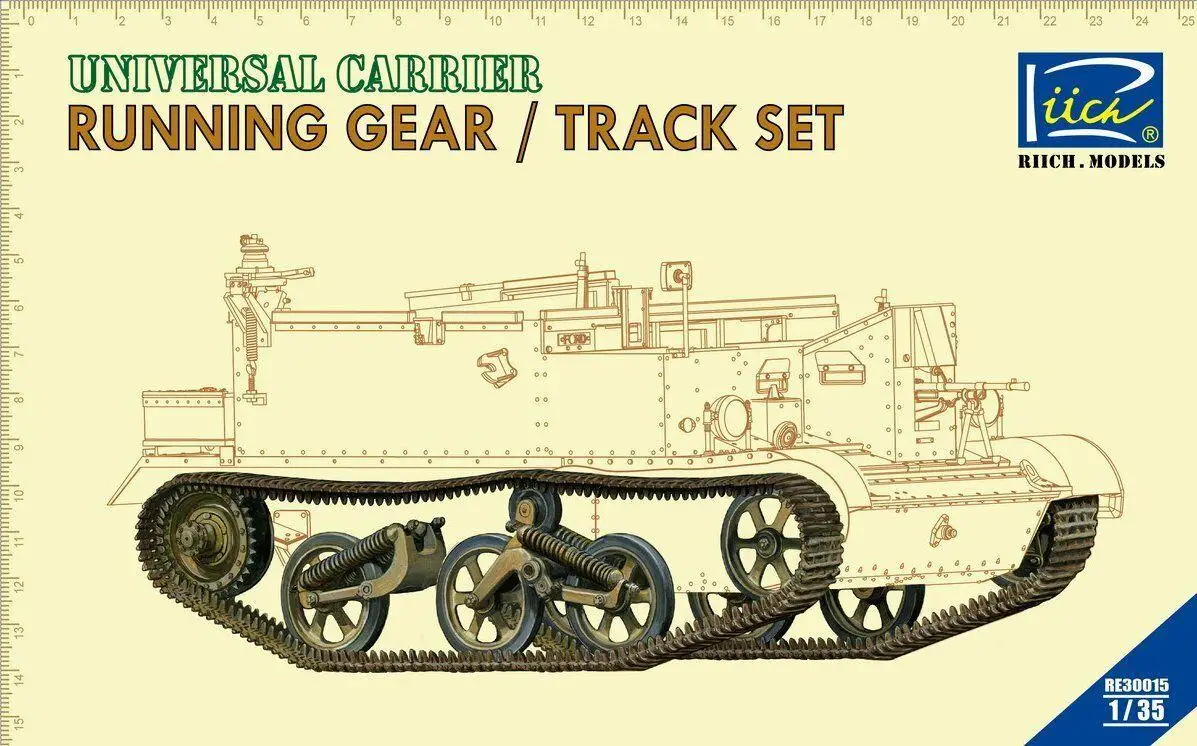 Riich Models RE30015 1/35 Universal Carrier Running Gear & Track set (for Tamiya
Riich Models RE30015 1/35 Universal Carrier Running Gear & Track set (for Tamiya