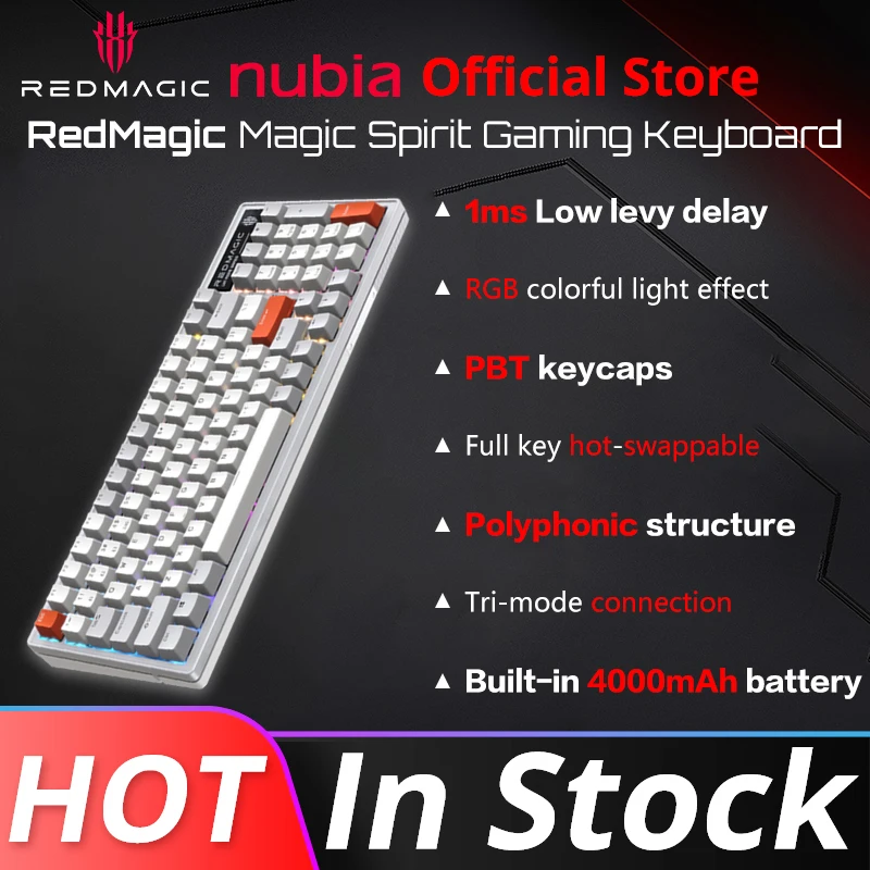 

Механическая клавиатура Nubia Redmagic; Демоны; REDMAGIC; 3 режима; Механическая клавиатура; Проводная и беспроводная клавиатура; 100 клавиш QS BR RGB; Стандартная клавиатура PBT