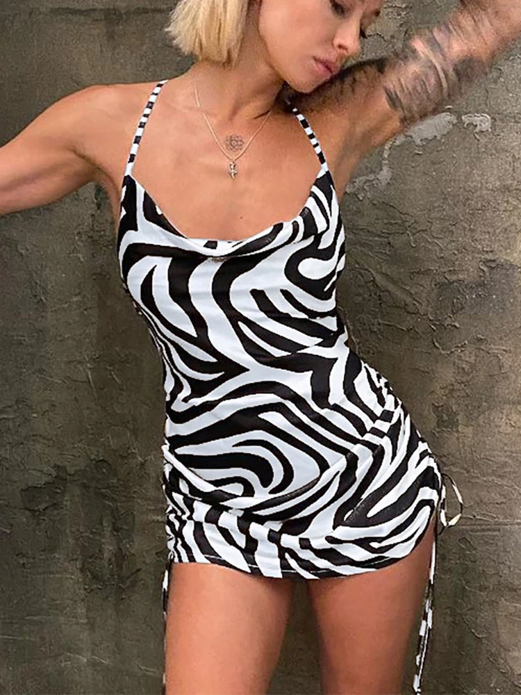Sanches Zebra Print Sexy Summer Dress Women Sleeveless Backless Drawstring Short Party Dresses Casual Y2K Clubwear Vestidos
Sanches Zebra Print Sexy Summer Dress Women Sleeveless Backless Drawstring Short Party Dresses Casual Y2K Clubwear Vestidos