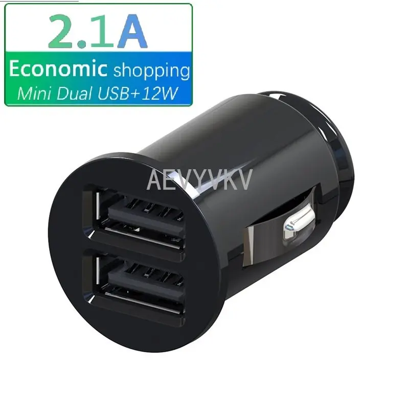 

10pcs Mini Portable 5V 2.1A Dual USb Ports Car Charger Power Adapters For iphone 12 13 14 Pro Samsung huawei Android phone