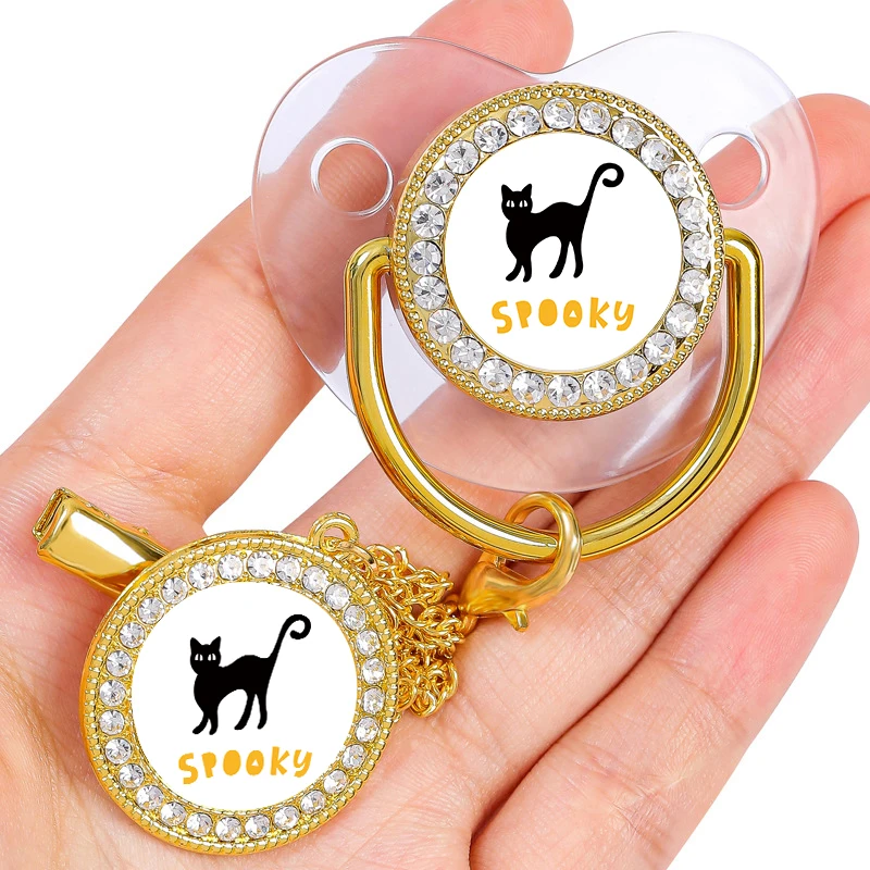 Cute Cat Halloween Bling Baby Pacifier Clip Luxury Pacifier Chains Baby Shower Gift BPA Free Infant Nipple Baby Dummy Pacifier
Cute Cat Halloween Bling Baby Pacifier Clip Luxury Pacifier Chains Baby Shower Gift BPA Free Infant Nipple Baby Dummy Pacifier