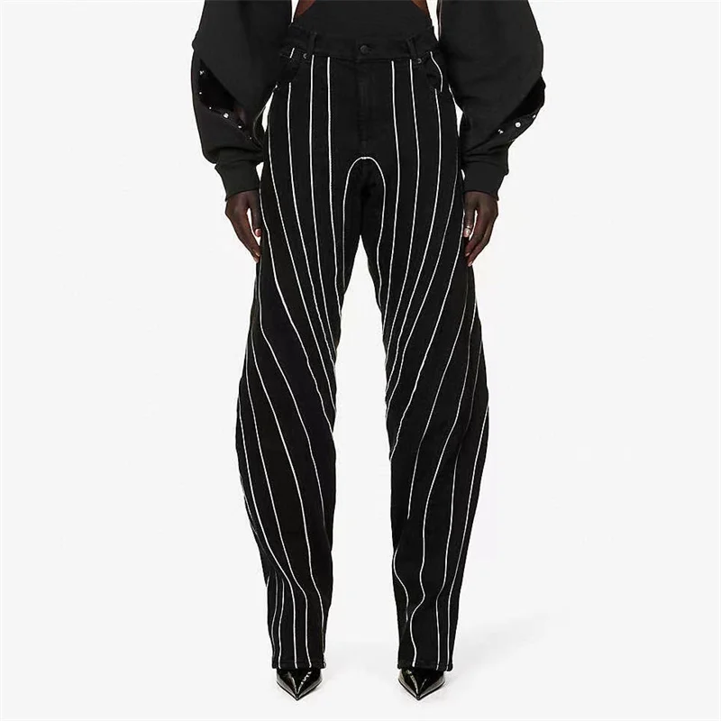 Jeans For Women 2023 Autumn New Korean Fashion Striped High Waisted Stretch Jeans Vintage Washed Pure Cotton Trousers y2k Style
Jeans For Women 2023 Autumn New Korean Fashion Striped High Waisted Stretch Jeans Vintage Washed Pure Cotton Trousers y2k Style