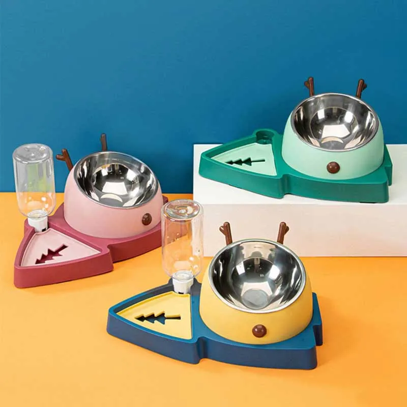 Cute 3in1 Pet Cat Dog Double Bowl with Automatic Drinking Food Feeder 320ml Water Fountain Raised Stand Dish Stainless Steel PP
Cute 3in1 Pet Cat Dog Double Bowl with Automatic Drinking Food Feeder 320ml Water Fountain Raised Stand Dish Stainless Steel PP