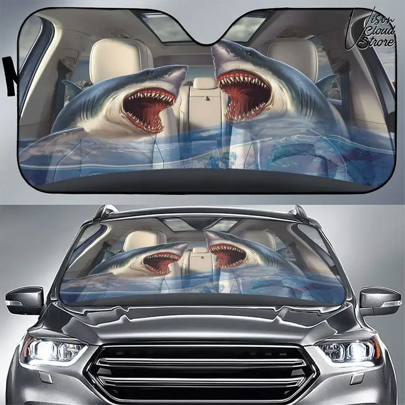 Shark Ocean Car Accessories Personalized Car Sun Shade Car Accessories Gift Decor Custom Car Gift For Him Gift For Dad For Fathe
Shark Ocean Car Accessories Personalized Car Sun Shade Car Accessories Gift Decor Custom Car Gift For Him Gift For Dad For Fathe