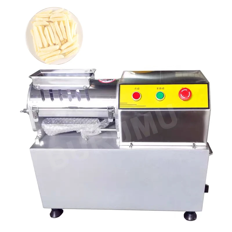 

Commercial French Fry Cutter Maker Slicer Potato Vegetable Radish Cucumber Potato Heavy Duty Chips Cutting Machine 900W