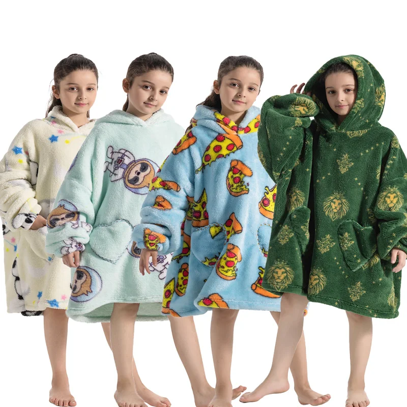 Kids Fall and Winter Soft Flannel Hooded Pullover One-piece Pajamas Cartoon Print Pocket Homewear Girl Nightgown
Kids Fall and Winter Soft Flannel Hooded Pullover One-piece Pajamas Cartoon Print Pocket Homewear Girl Nightgown