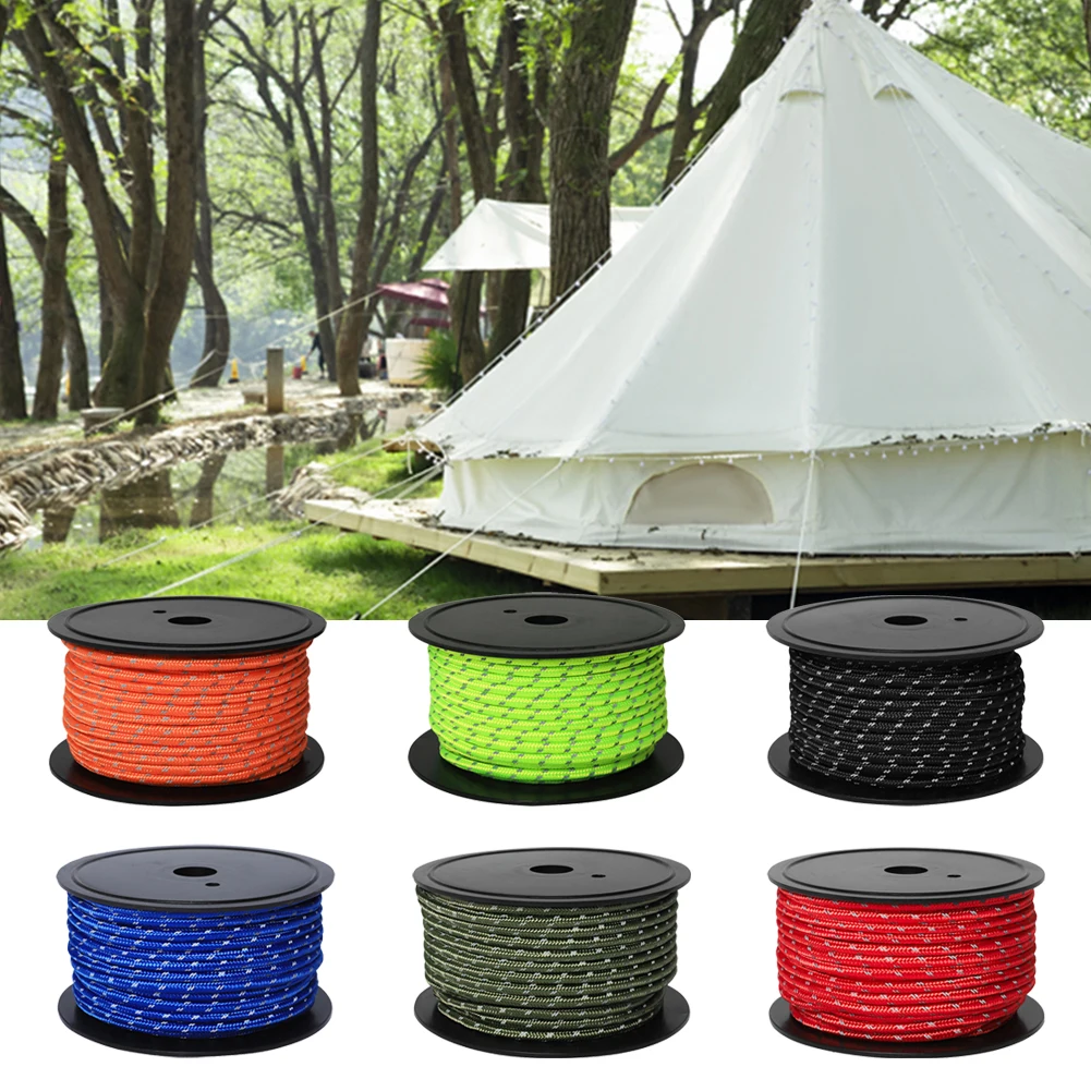 30M Reflective Tent Rope Guylines Outdoor Camping Hiking Nylon Tent Line Outdoor Sports Camping Hiking Tent Accessories
30M Reflective Tent Rope Guylines Outdoor Camping Hiking Nylon Tent Line Outdoor Sports Camping Hiking Tent Accessories