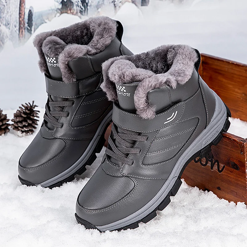 Winter Couple Casual Boots Stylish Leather High-top Sneaker For Men Outdoor Quality Warm Plush Lined Female Shoes
Winter Couple Casual Boots Stylish Leather High-top Sneaker For Men Outdoor Quality Warm Plush Lined Female Shoes