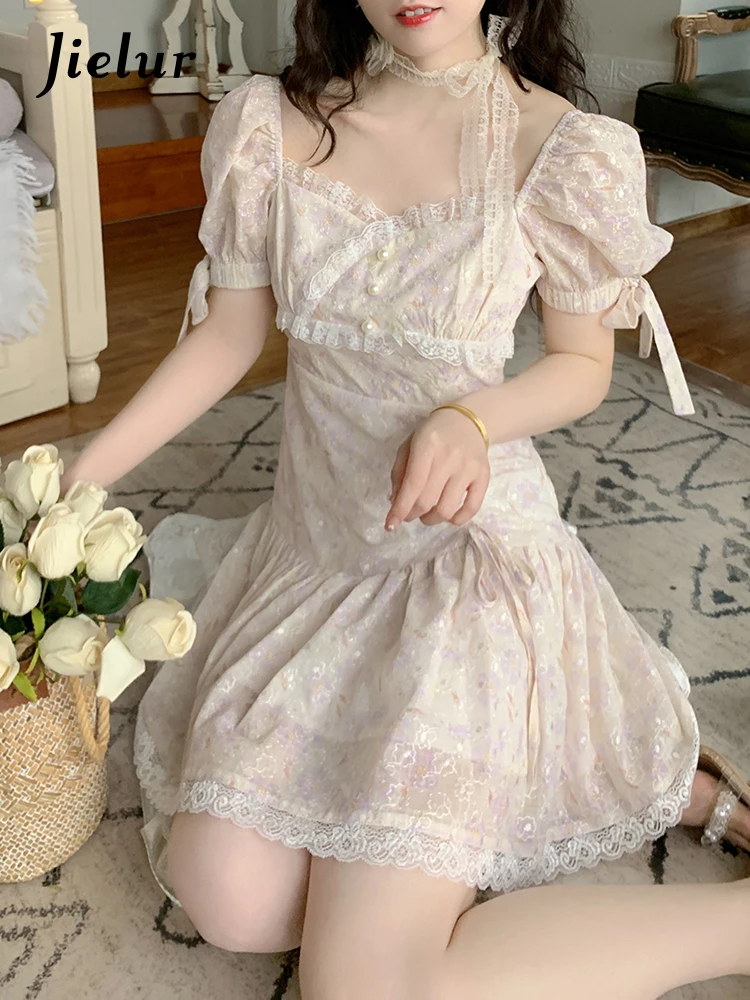 Jielur французское винтажное короткое вечернее платье, женское милое платье с пышными рукавами в стиле "Лолита", женское элегантное цельное пл... 
Jielur французское винтажное короткое вечернее платье, женское милое платье с пышными рукавами в стиле "Лолита", женское элегантное цельное пл...