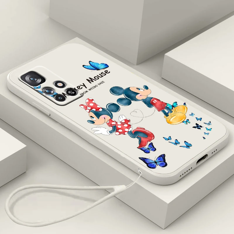 

Mickey Minnie Cute For Redmi K60 K50 K40 K30 K20 10C X 9C T AT A 8A 7A Gaming Pro Plus Liquid Rope Phone Case
