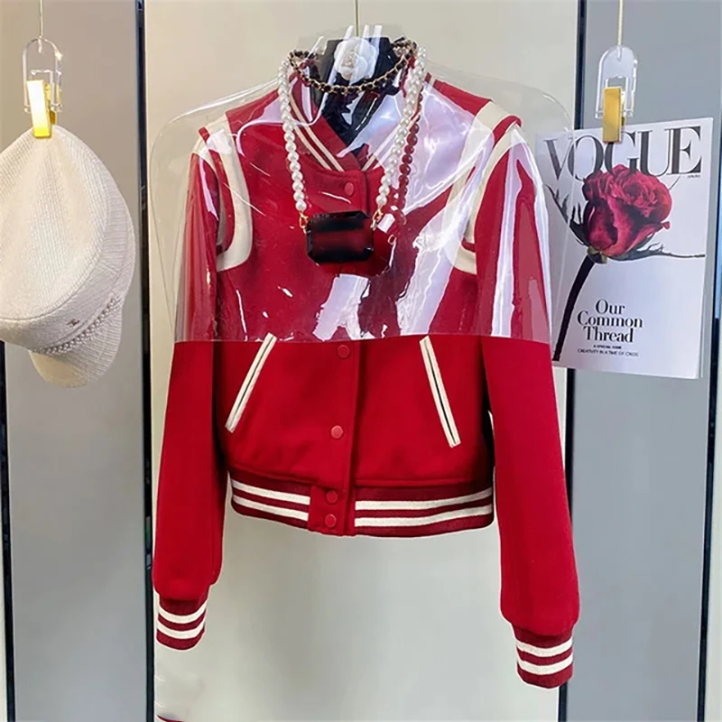 Vintage Red Cropped Baseball Jackets Women Spring Autumn Korean Casual Loose Bomber Uniform Coats Oversized Outerwear Y2k Tops
Vintage Red Cropped Baseball Jackets Women Spring Autumn Korean Casual Loose Bomber Uniform Coats Oversized Outerwear Y2k Tops
