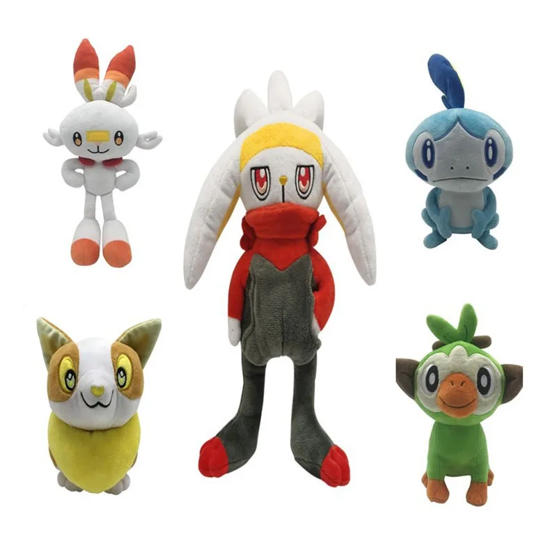 Pokémon Sword and Shield Scorbunny Sobble Grookey Sirfetch'd Yamper Plush Stuffed Toys Cartoon Doll Kids Toy Christmas Gifts 
Pokémon Sword and Shield Scorbunny Sobble Grookey Sirfetch'd Yamper Plush Stuffed Toys Cartoon Doll Kids Toy Christmas Gifts