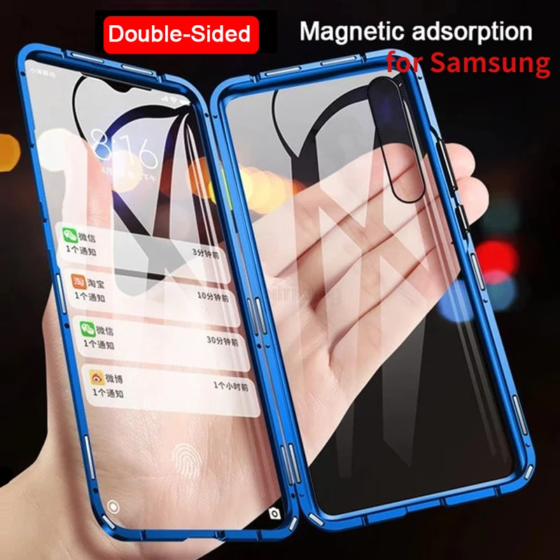

New 360 Magnetic Adsorption Metal Case for Samsung Galaxy A51 A71 A50 A70 A50s A70s A10 A20 A30 A40 A31 M31 Double-side Cover