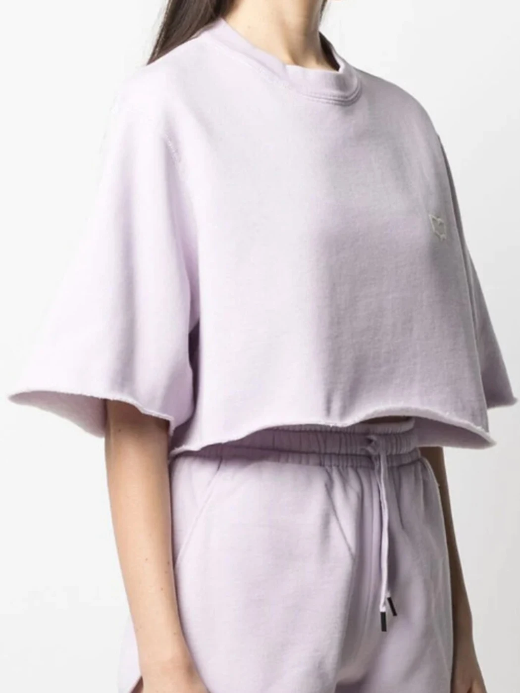 Cropped Curled Loose Wild Top Women Summer Short-sleeved T-shirts Solid Flocking Print Round Neck Sport Jogger Tshirt Ropa Mujer
Cropped Curled Loose Wild Top Women Summer Short-sleeved T-shirts Solid Flocking Print Round Neck Sport Jogger Tshirt Ropa Mujer