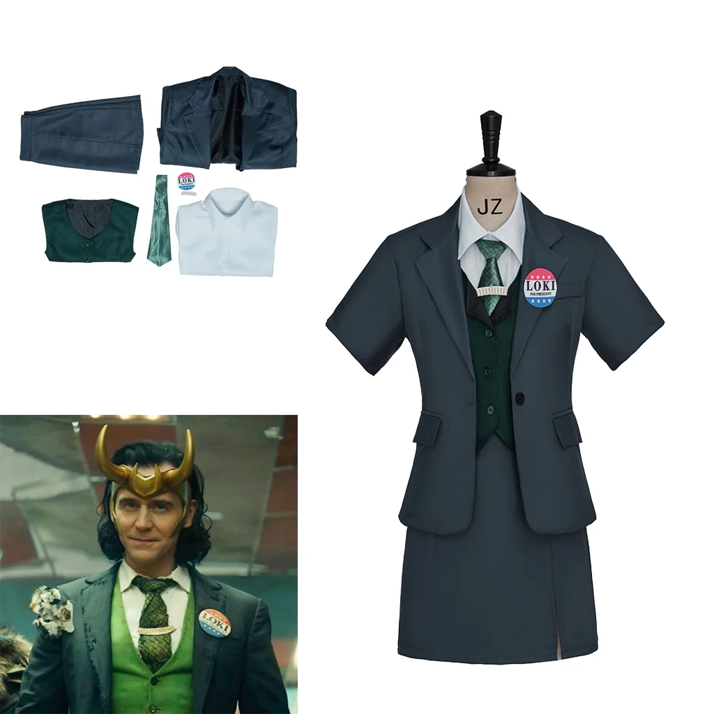 Костюм для косплея Loki с комиксом, жилеты, пальто, юбки, галстуки, значки Loki, полный комплект Loki для президента для женщин, ролевые игры
Костюм для косплея Loki с комиксом, жилеты, пальто, юбки, галстуки, значки Loki, полный комплект Loki для президента для женщин, ролевые игры