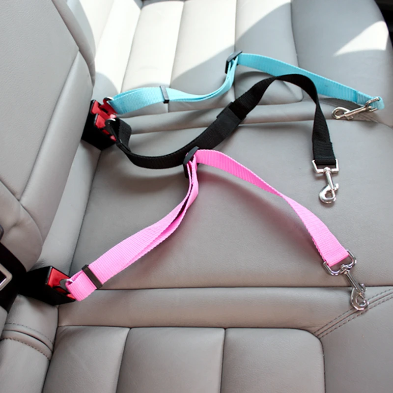

Pet Dog Cat Car Seat Belt Adjustable Harness Seatbelt Leash for Small Medium Dog Travel Clip Pet Supplies 6 Color Cat seat belt