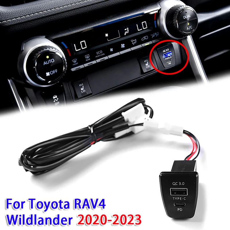 Двойное автомобильное зарядное устройство PD + QC3.0 для Toyota RAV4 Wildlander 2020-2023
Двойное автомобильное зарядное устройство PD + QC3.0 для Toyota RAV4 Wildlander 2020-2023
