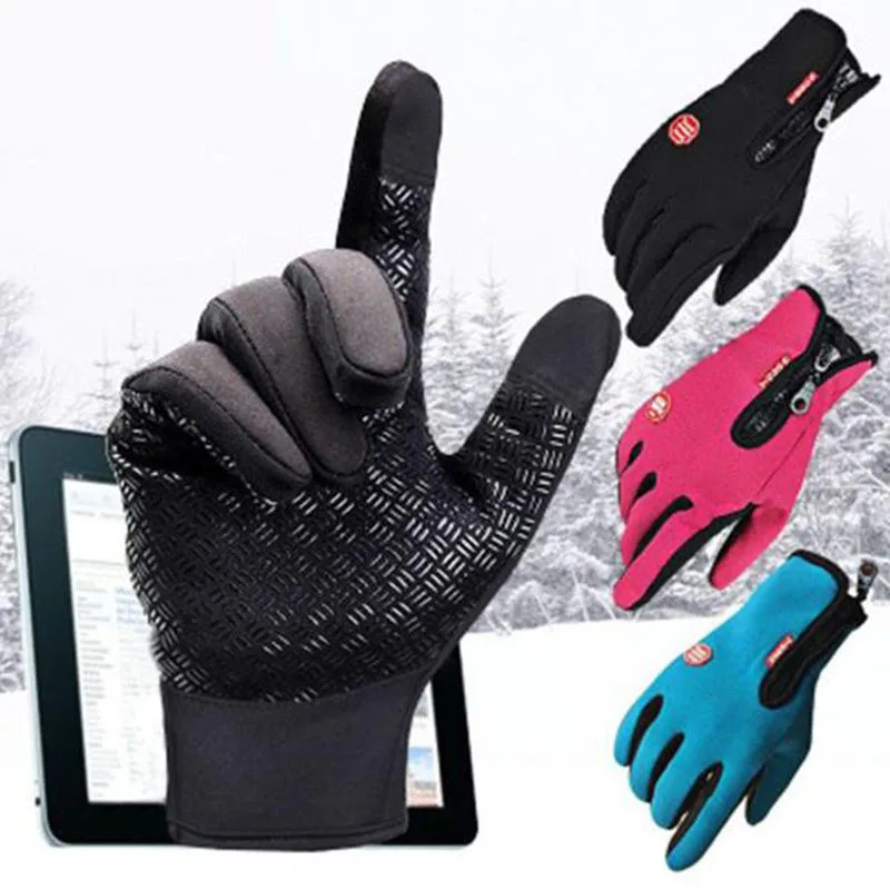 

Зимние теплые перчатки унисекс с сенсорным экраном, закрывающие пальцы, для велоспорта, велосипеда, лыжного спорта, кемпинга, пешего туризма, мотоцикла