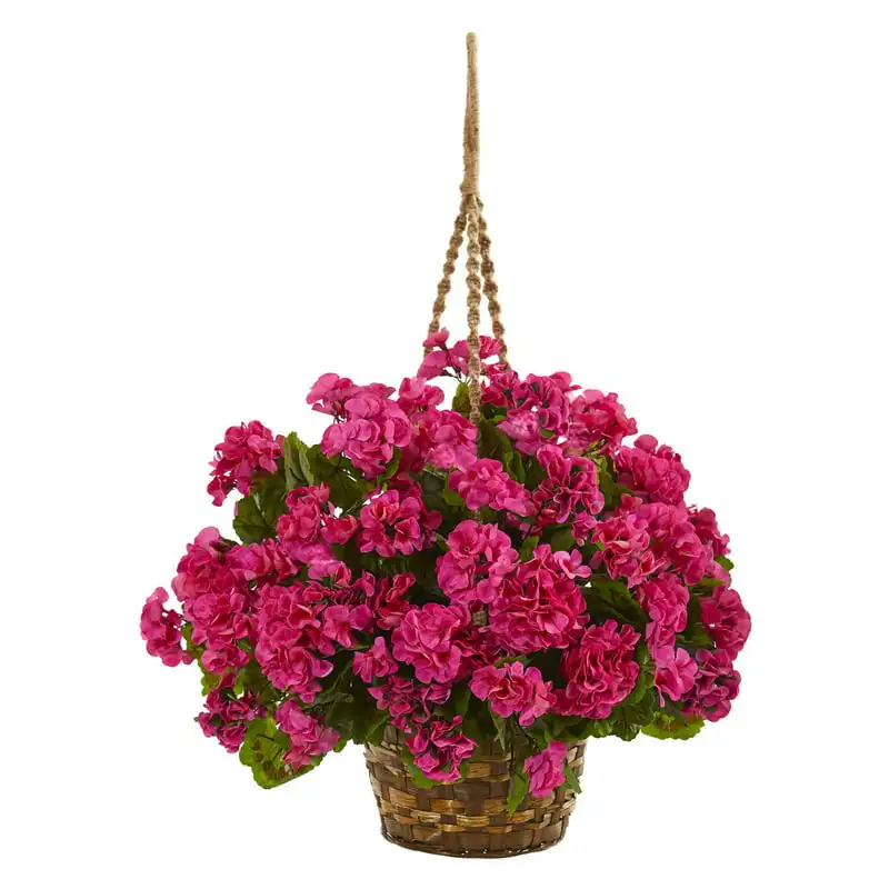 Lovely UV Resistant White Plastic Geranium Hanging Basket Artificial Plant - Perfect For Home Decoration and Garden Ornament.
Lovely UV Resistant White Plastic Geranium Hanging Basket Artificial Plant - Perfect For Home Decoration and Garden Ornament.