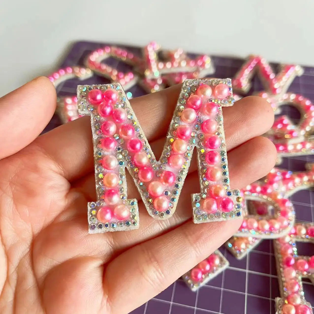 Pink Beads Letters Iron Sew On Patches Appliques For Kids Clothing Hat Diy Sewing Garment Accessories 
Pink Beads Letters Iron Sew On Patches Appliques For Kids Clothing Hat Diy Sewing Garment Accessories