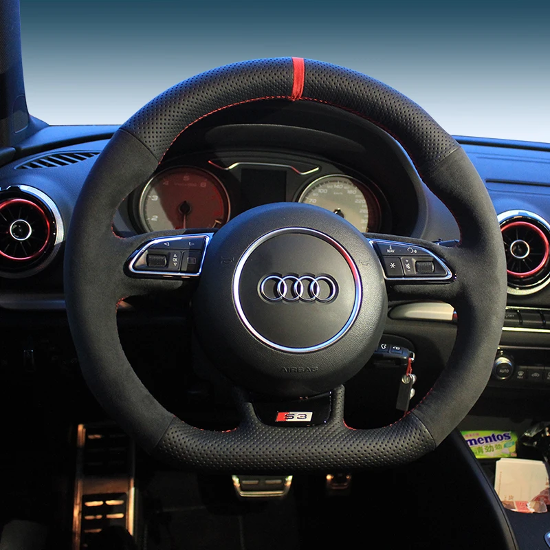 For audi A4L A6L S3 S5 SQ5 RS5 RS7 DIY custom hand sewn Black Suede special steering wheel cover car interior decoration
For audi A4L A6L S3 S5 SQ5 RS5 RS7 DIY custom hand sewn Black Suede special steering wheel cover car interior decoration