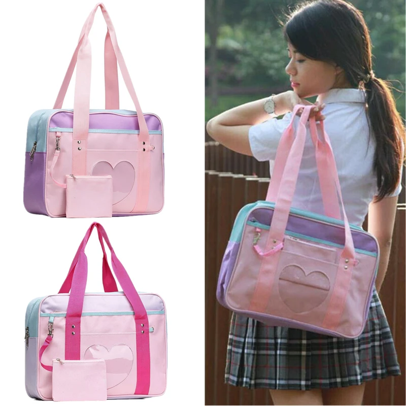 Japanese Heart Lolita Anime Girls Handbag Shoulder Bag JK Itabag Cosplay Canvas Large Capacity Casual Luggage Handbags Totes 
Japanese Heart Lolita Anime Girls Handbag Shoulder Bag JK Itabag Cosplay Canvas Large Capacity Casual Luggage Handbags Totes