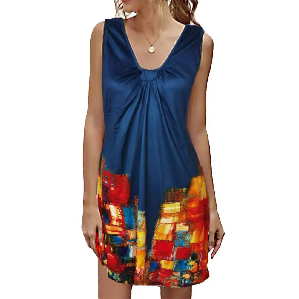 V-Neck Sleeveless Pleated Summer Dress Summer Colorful Leaves Print Vest Dress Ladies Clothing
V-Neck Sleeveless Pleated Summer Dress Summer Colorful Leaves Print Vest Dress Ladies Clothing