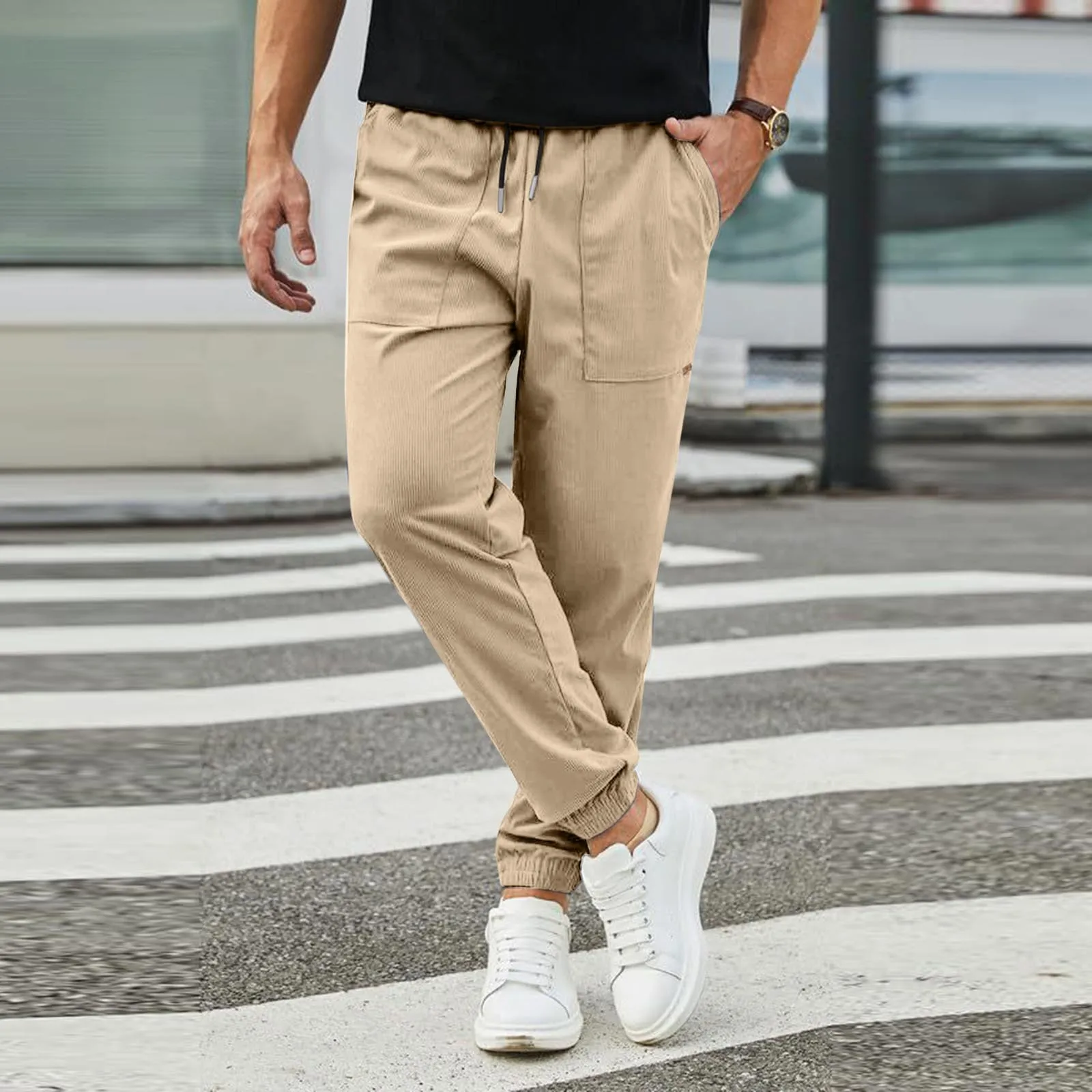 Male Corduroy Joggers Pants Casual Cargo Pants Drawstring Elastic Waist Baggy Tapered Workout Outdoor Hiking Exercise
Male Corduroy Joggers Pants Casual Cargo Pants Drawstring Elastic Waist Baggy Tapered Workout Outdoor Hiking Exercise