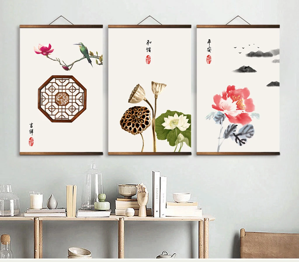AS3105 Chinese Style Flower Bird Room Wall Art Canvas Posters Solid Wood Scroll Paintings
AS3105 Chinese Style Flower Bird Room Wall Art Canvas Posters Solid Wood Scroll Paintings