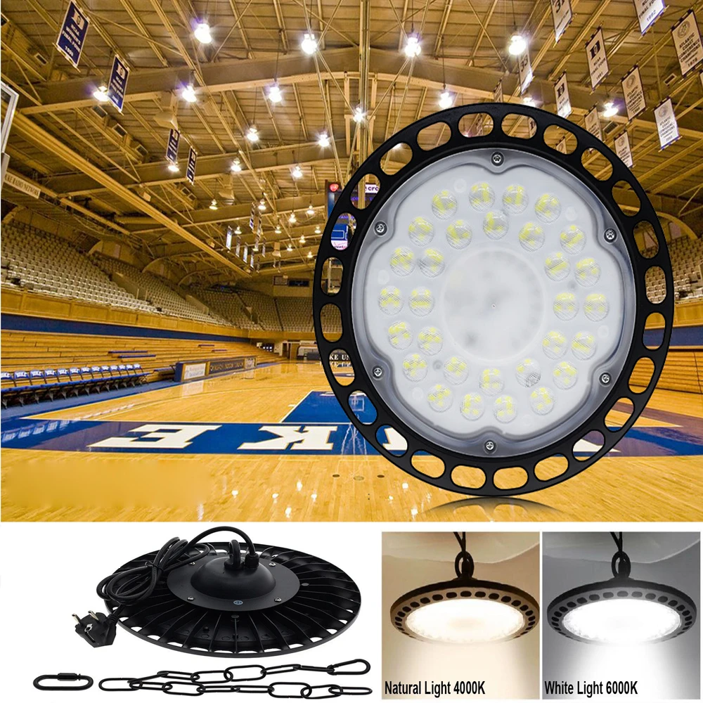 

100W 200W 300W UFO Mining lamp Feather Stadium Lamp Workshop Warehouse Lighting UFO Flying saucer Lamp LED Mining Lamp