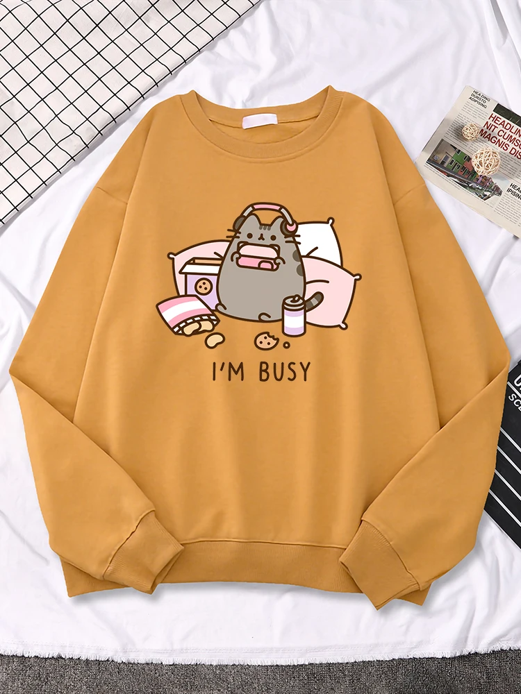 Sorry I'm Busy Cat Playing Games With Headphones Printing Womens Long Sleeves Funny Cute Hoody Oversize Crewneck Female Clothing
Sorry I'm Busy Cat Playing Games With Headphones Printing Womens Long Sleeves Funny Cute Hoody Oversize Crewneck Female Clothing