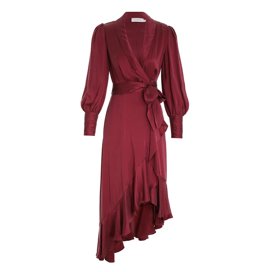 Red Wine Dress Ruffled Hem 2022 Female Elegant Dresses for Women Casual Midi Dress Vintage Lace Up Bound Wrist Bandage Dress
Red Wine Dress Ruffled Hem 2022 Female Elegant Dresses for Women Casual Midi Dress Vintage Lace Up Bound Wrist Bandage Dress