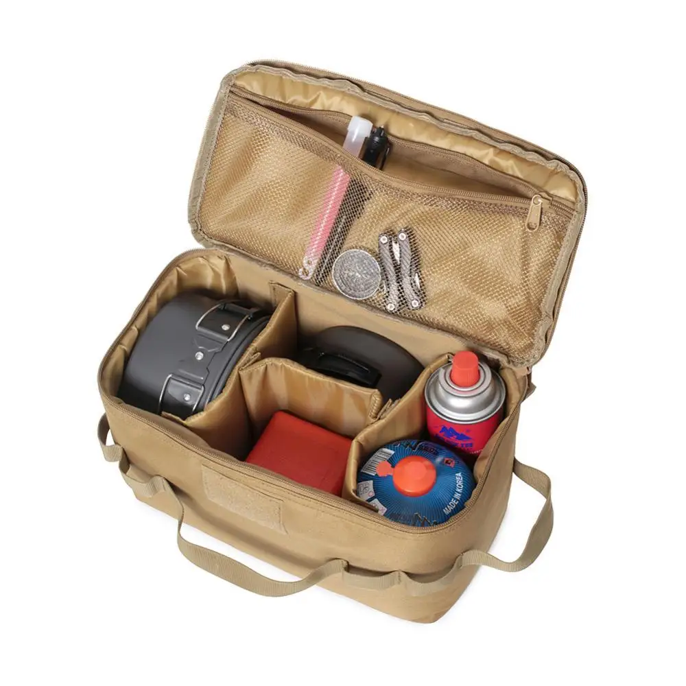 

Camp MOLLE Pouch Outdoor Camping Storage Bag Basket Gas Stove Canister Pot Carry Bag Sack Picnic Bag Cookware Utensils Organizer