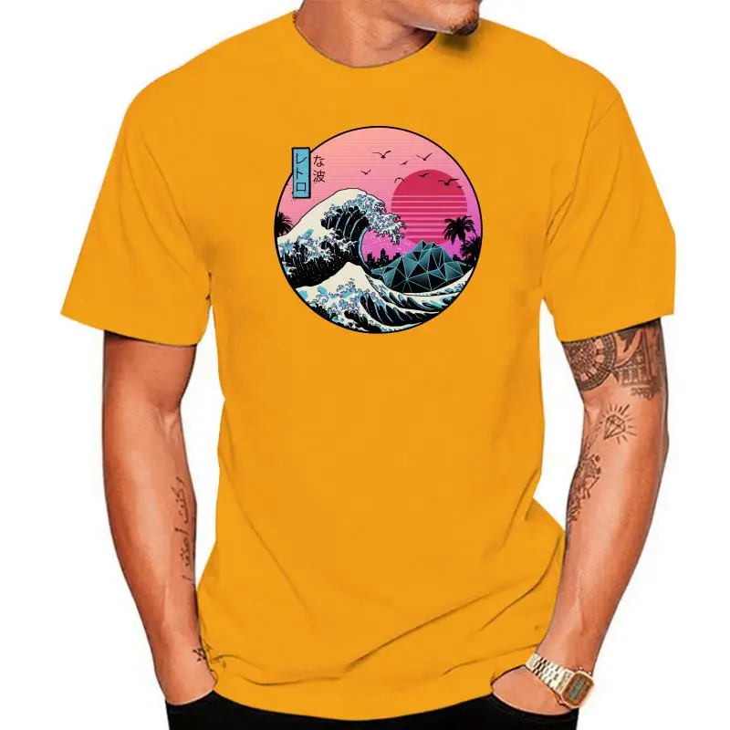 

Ретро волнистая футболка The Great Wave, ретро волнистая футболка в стиле 80-х 1920-х годов, большая волна канагава, волнистая волна от kanagawa, ретро мод...