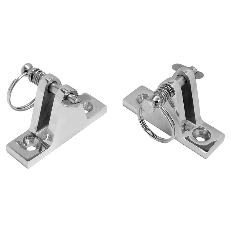 2 Pack Marine Grade Nylon Bimini Top 90° Stainless Deck Hinge with Pin and Ring 316 Stainless Steel Deck Hinge Mount
2 Pack Marine Grade Nylon Bimini Top 90° Stainless Deck Hinge with Pin and Ring 316 Stainless Steel Deck Hinge Mount