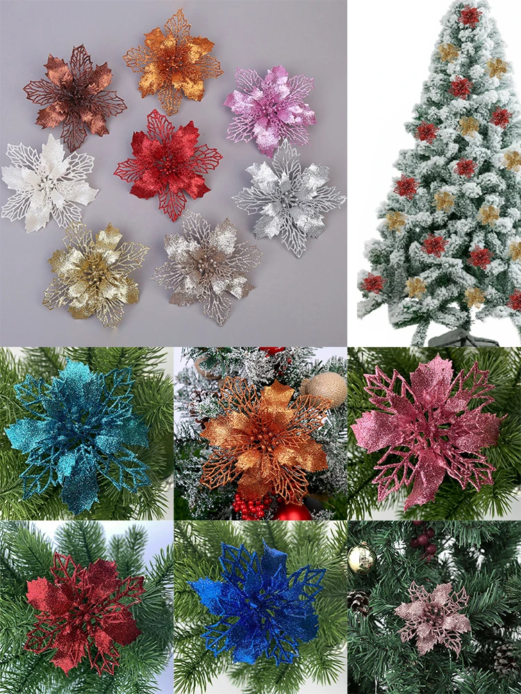 10 Pcs Christmas Large Poinsettia Glitter Flower Christmas Tree Garland Hanging Pendant For Home Party Xmas Decor 11cm PE
10 Pcs Christmas Large Poinsettia Glitter Flower Christmas Tree Garland Hanging Pendant For Home Party Xmas Decor 11cm PE