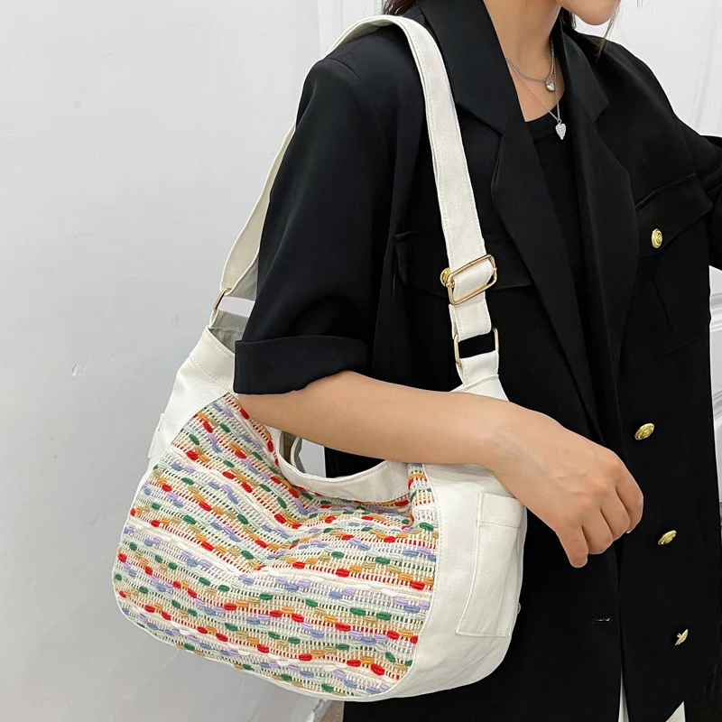 SHISHI Colorful colored glass canvas bag 2022 trendy, college student Bag, large capacity, tote bag, Korean style, women's bag
SHISHI Colorful colored glass canvas bag 2022 trendy, college student Bag, large capacity, tote bag, Korean style, women's bag