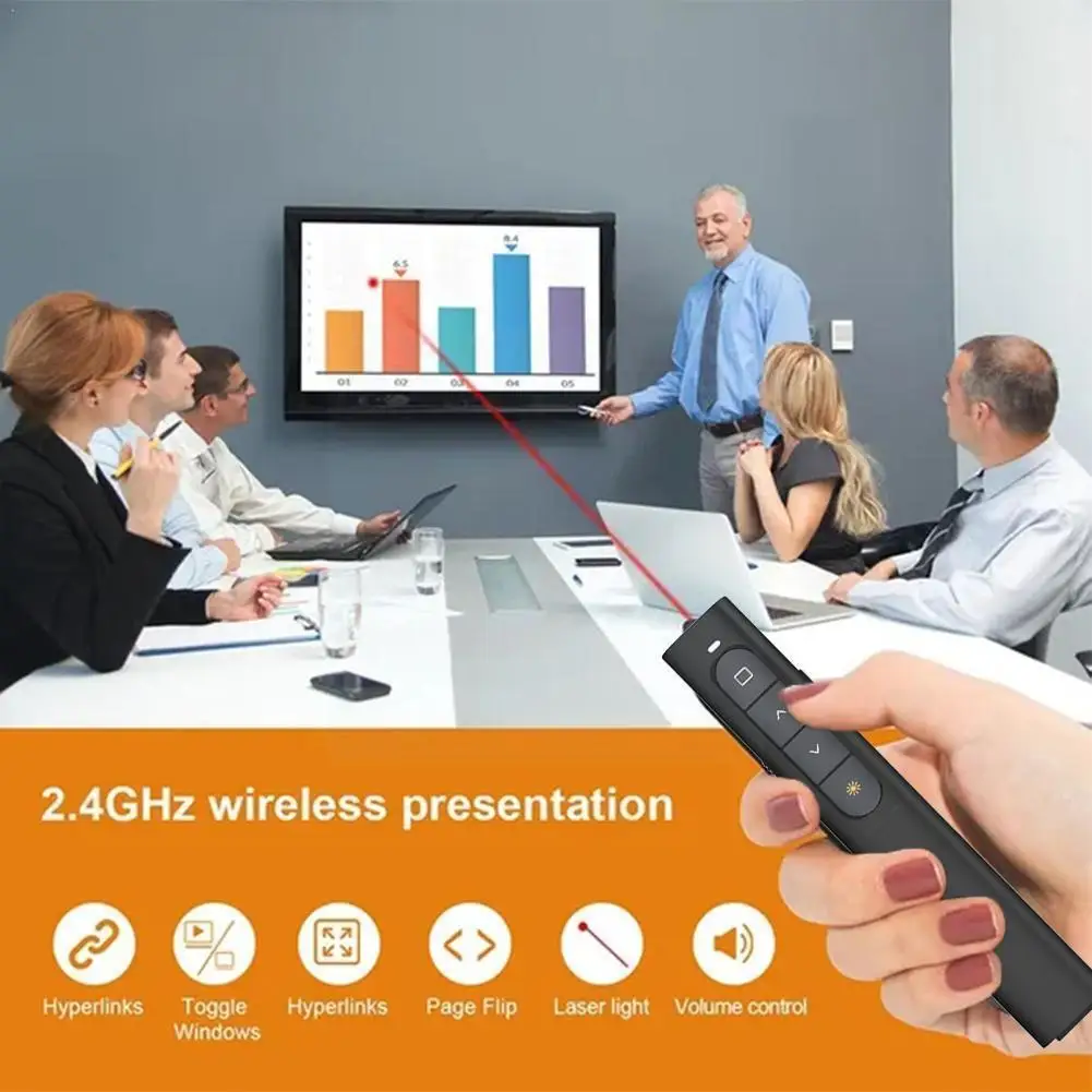 2.4GHz Wireless Powerpoint Pen Presentation Clicker USB Flip Slide PPT Presenter 2.4g Pointer Control Pen Advancer Remote Z2X2
2.4GHz Wireless Powerpoint Pen Presentation Clicker USB Flip Slide PPT Presenter 2.4g Pointer Control Pen Advancer Remote Z2X2
